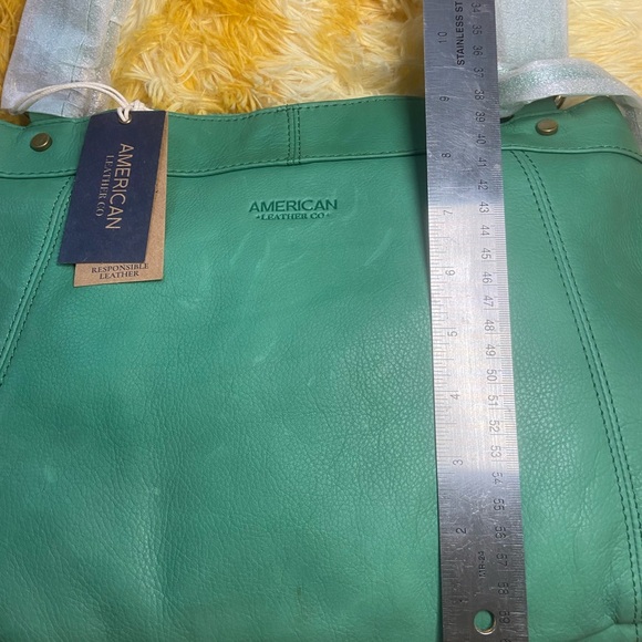 American Leather Teal Shoulder Bag - Picture 2 of 4